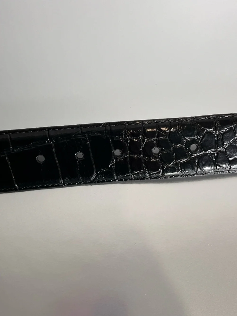 Nordstrom Black Alligator Grain Leather Belt Women’s L 32 Vintage Pristine